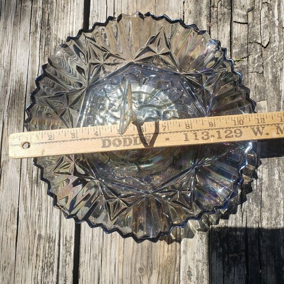 Federal Carnival Glass Pioneer Fruit Pattern Serving Dish W/handle - Picture 15 of 16